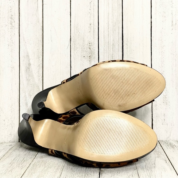 NINE WEST Cowhide Open Toe Sling Back Platform Stiletto Heel Pumps Sanda… - Picture 6 of 6
